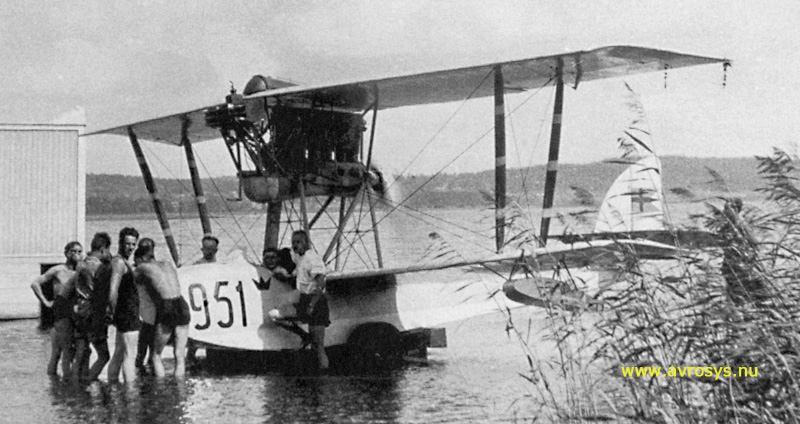 Swedish Army Aviation Hydroplane Macchi M 7 at Lake Roxen near Linkping.