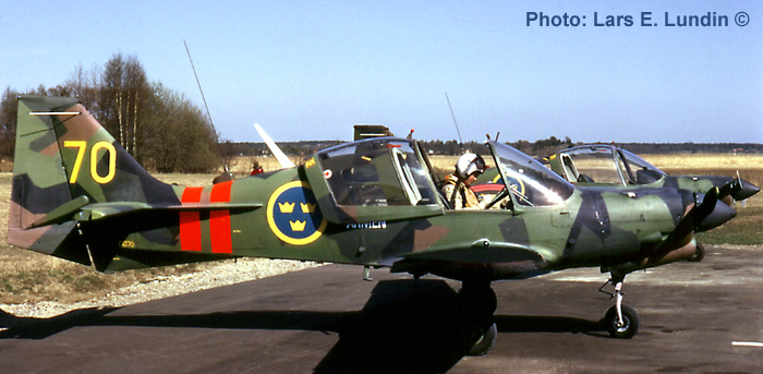 Swedish Army Aircraft FPL 61 Scottish Aviation Bulldog. Photo Lars E. Lundin
