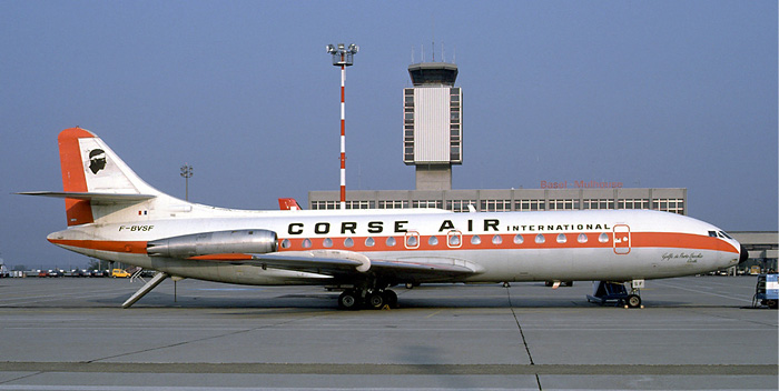 Sud Aviation SE-210 Caravelle passenger aircraft of Corse Air. Photo via Wikimedia Commons.