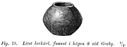 Small earthenware vessel, earlier Iron Age. Greby, Sweden. - Litet lerkärl från Greby i Bohuslän.  Äldre järnålder. Size 1702 x630 pixels.