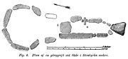 Ground plane of passage grave, Stenkyrka, Sweden. Stone Age. - Size 2600 x 1200 pixels.
