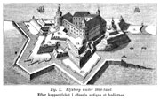 Old Älvsborg Castle, Gothenburg, Sweden, in the 17th century. Size 2700 x 1700 pixels.