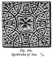 Piece for backgammon. Ragnhildsholmen Castle, Gothenburg, Sweden. Middle Age. - Size 1100 x 1200 pixels 