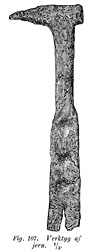 Tool of iron. Middle Age. Ragnhildsholmen Castle, Sweden. -Verktyg av järn från Ragnhildholmens slottsruin. Medeltid. Size 900 x 2400 pixels.