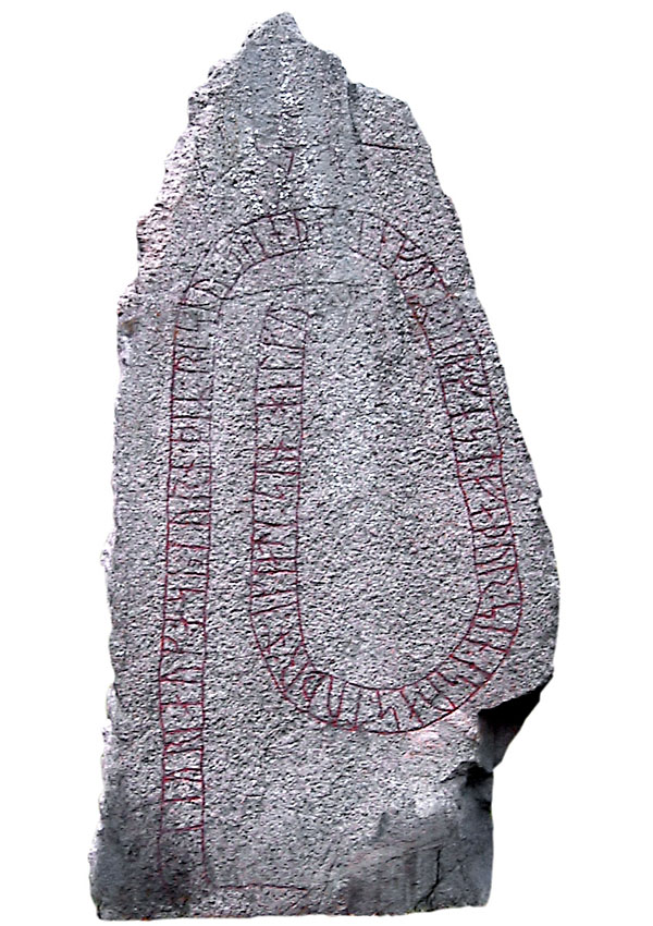 Rune Stone found at Kallerstad, Linköping, Östergötland. Moved to Östergötland County Museum. Runsten vid Östergötlands länsmuseum, Linköping.