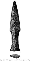 Dagger of flintstone, Norra Ryr, Lane härad, Sweden. Stone Age. - Size 1700 x 3400 pixels.