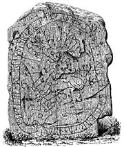 Rune Stone at Fänneslunda, Municipality of Ulricehamn, Sweden. Runsten vid Fänneslunda säteri, Västergötland. 