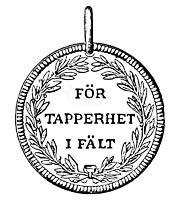 Medal for bravery in the field. Used in the Swedish Army from 1789 in silver and from 1806 in gold (for officers). - Medaljen För tapperhet i fält. Använd i Sverige sedan 1789. Size 900 x 1000 pixels.