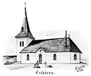 Trökörna church, Sweden. Drawing from 1901. Size 3546 x 2931 pixels.