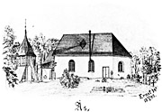 Ås church, Sweden. Drawing from 1895. Size 3552 x 2448 pixels.