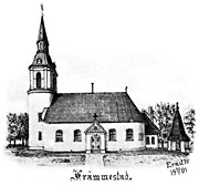 Främmestad church, Sweden. Drawing from 1901. Size 3278 x 3056 pixels.