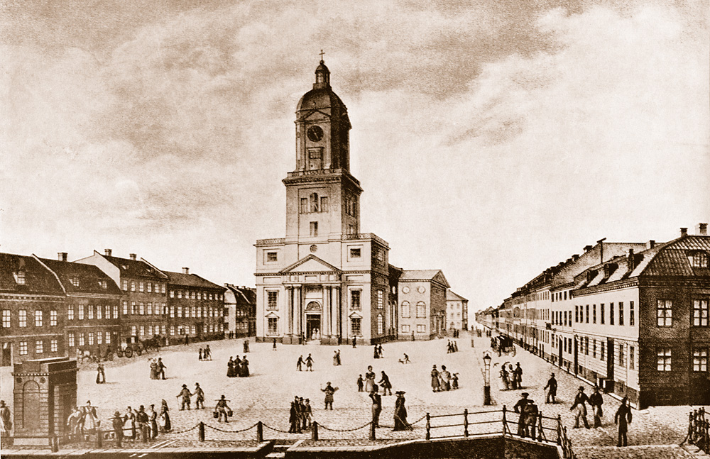 Gteborgs domkyrka ca 1830 - efter teckning av Leonard Bjrkfeldt