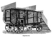 Treshing machine, 19th Century - Ångtröskverk. Size 1500 x 1100 pixels.