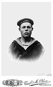 Swedish Navy seaman, armoured ship HMS Äran 1906 - 100106
