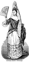 Lady in court dress. Sweden, 17th Century. - Size 1200 x 2500 pixels.