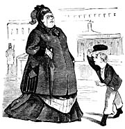 Fat lady and rude boy. Sweden 19th century - 100043 