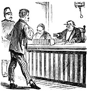 Judge and accused in court. Sweden 19th century - 100052