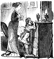 Mother and daughter in front of the mirror. Sweden 19th century - 100053
