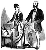 Husband and wife. Post and newspapers have arrived. Sweden 19th century - 100066