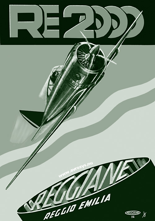 Advertisement for Reggiane Re 2000. © Photo and picture processing by Lars Henriksson,www.avrosys.nuthe Swedish aviation magazine Flygning in 1942