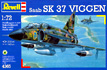 Revell model kit of Swedish Air Force Trainer aircraft SK 37 in scale 1:72