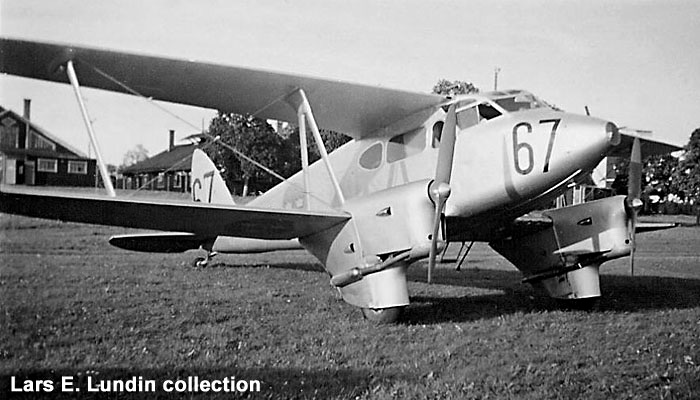 Swedish Air Force Transport Aircraft Trp 3 / Tp 3 de Havilland DH 90 Dragonfly