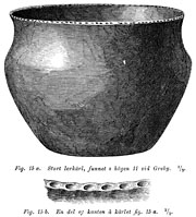 Large earthenware vessel, earlier Iron Age. Greby, Sweden. - Stort lerkrl frn Greby i Bohusln.  ldre jrnlder. Size 2002 x 2216 pixels.