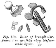 Pieces from bronze fibulas found in from burial-mound. Naverstad, Sweden. - Bitar av bronsfibulor frn gravhg.  Naverstad i Bohusln. - Size 1050 x 907 pixels.