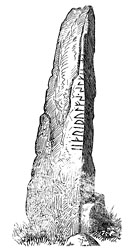 Rune Stone at Rvsal, Valla, Island of Tjrn, Bohusln. Runstenen i Rvsal, Valla frsamling, Tjrn.