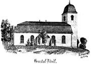 Gustaf Adolf church, Sweden. Drawing from 1894. Size 3890 x 2750 pixels.