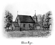 Väne-Ryr church, Sweden. Drawing from 1890. Size 3389 x 2756 pixels.