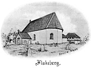 Flakeberg church, Sweden. Drawing from 1884. Size 3392 x 2543 pixels.