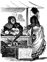 At the market. Monger and customer. Sweden 19th century - 100093